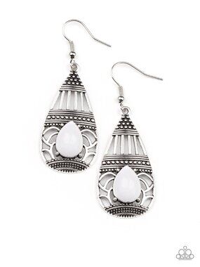 Paparazzi Silver Teardrop Dangle Earrings (ED065)